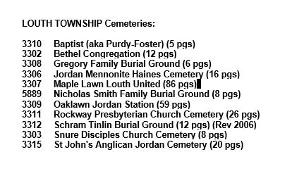Louth Township Cemeteries