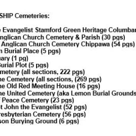 Stamford Township Cemeteries