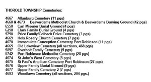 Thorold Township Cemeteries