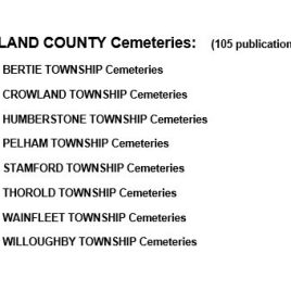 Welland County Cemeteries