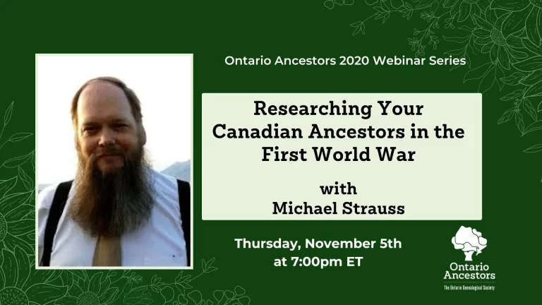 Researching Your Canadian Ancestors in the First World War