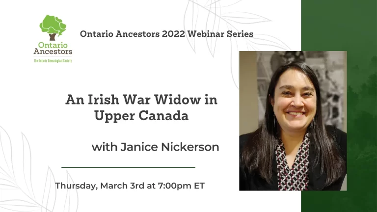 An Irish War Widow in Upper Canada