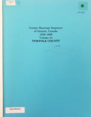 Norfolk County - County Marriage Registers of Ontario - Volume 34