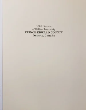 Prince Edward County - Index to 1861 Census - Hillier Township