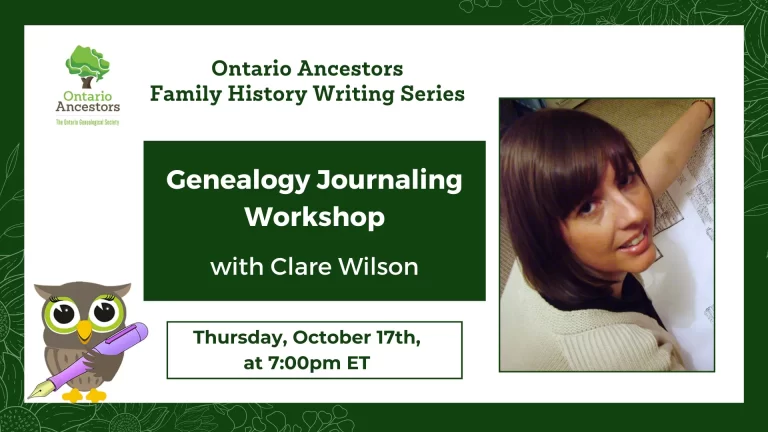 Genealogy Journaling Workshop – Clare Wilson