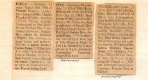 OBITUARIES for Assumption Cemetery 1978-1993