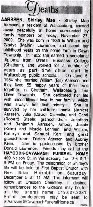 ESSEX-KENT Obituary Collection Surname A