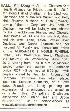 ESSEX-KENT Obituary Collection Surname H