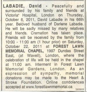 ESSEX-KENT Obituary Collection Surname L