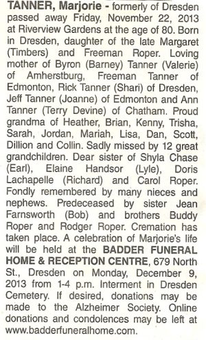 ESSEX-KENT Obituary Collection Surnames T, U and V