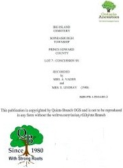 Prince Edward County - Sophiasburgh Township - Big Island Cemetery