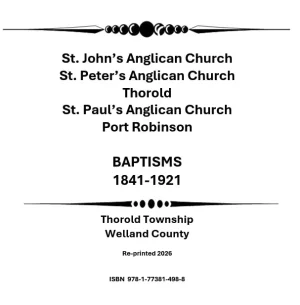 St John's Anglican Church Baptisms 1841-1921 (133 pgs)